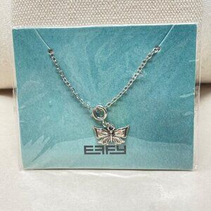 Effy Butterfly Pendant Charm Necklace Silver-Tone Chain 16" Gift Dainty‎ Fairy
